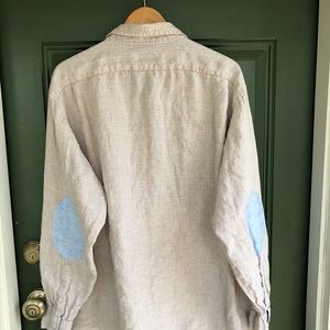 Daniel Cremieux Shirts - Daniel Cremieux linen shirt with elbow patches Daniel Cremieux Shirts - Daniel Cremieux linen shirt with elbow patches